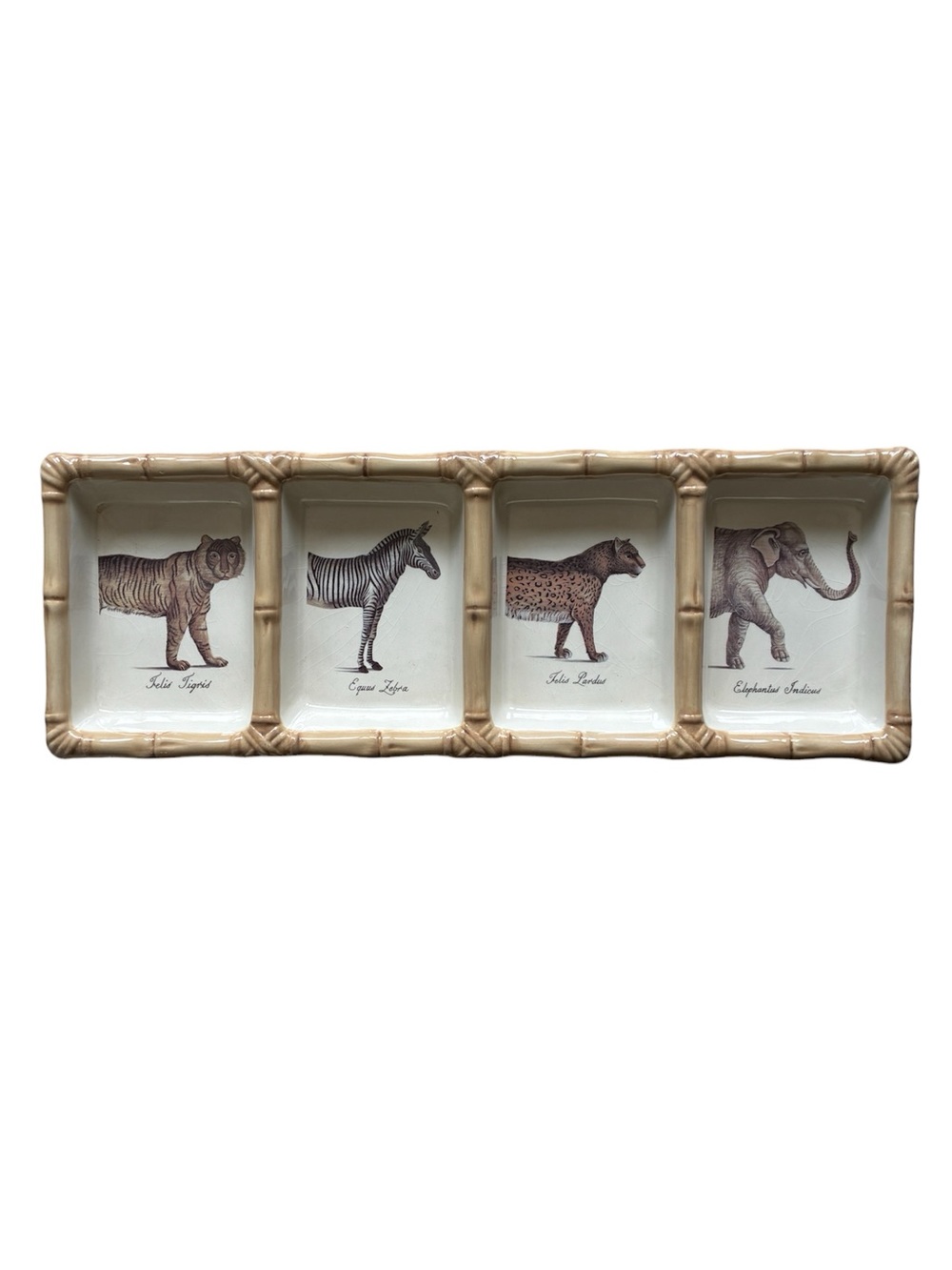 Raymond Waites Vintage Empire Cream Safari 4 Section Ceramic Serving Tray